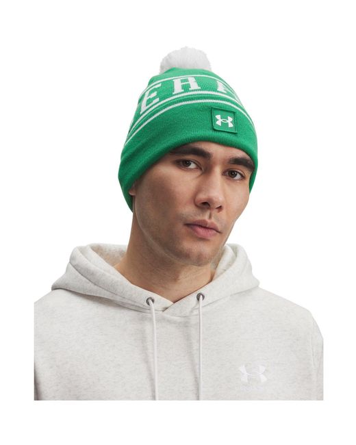 Under Armour Green Halftime Pom Beanie for men