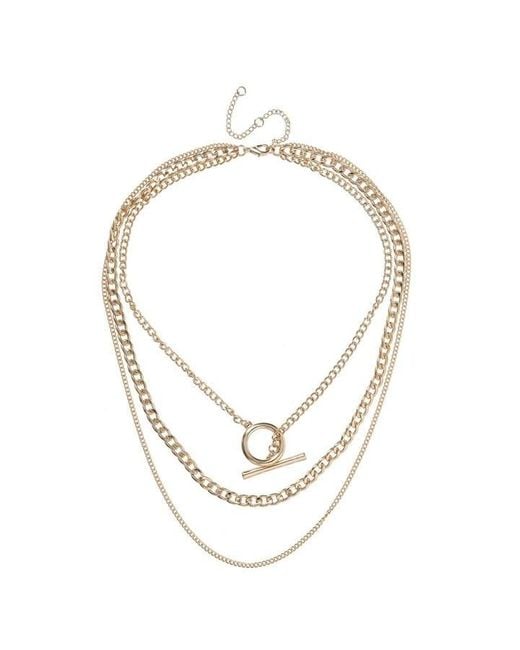 Miso Metallic Layered Chain Necklace