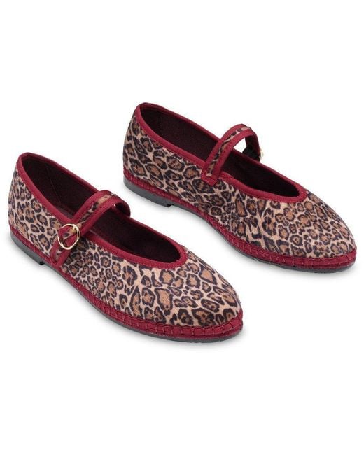 Flabelus Red Claire Velvet Mary Jane