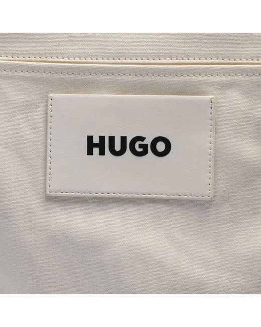 HUGO Gray Becky Canvas Tote Bag