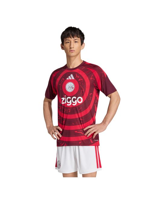 Adidas Red Ajax Amsterdam Short Sleeve T-Shirt for men