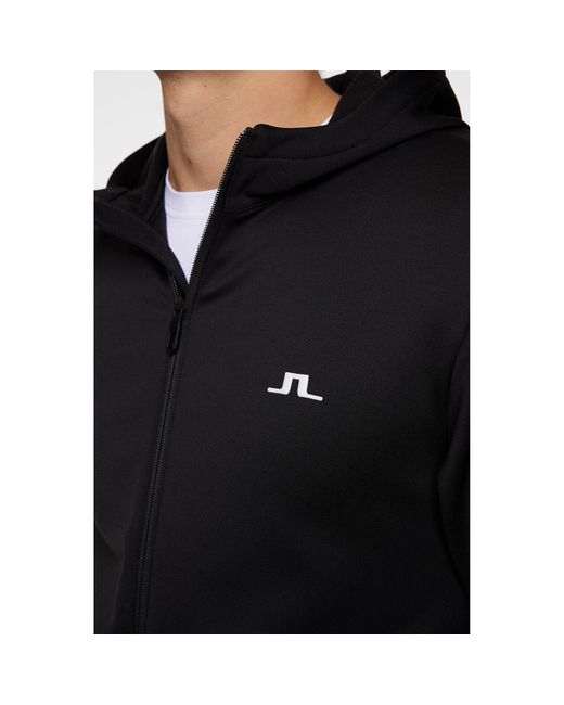 J.Lindeberg Black Full Zip Hoodie for men