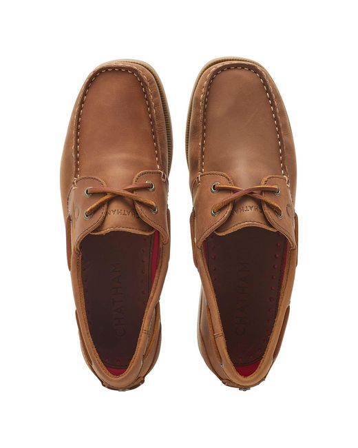 Chatham Brown Boat Shoes for men