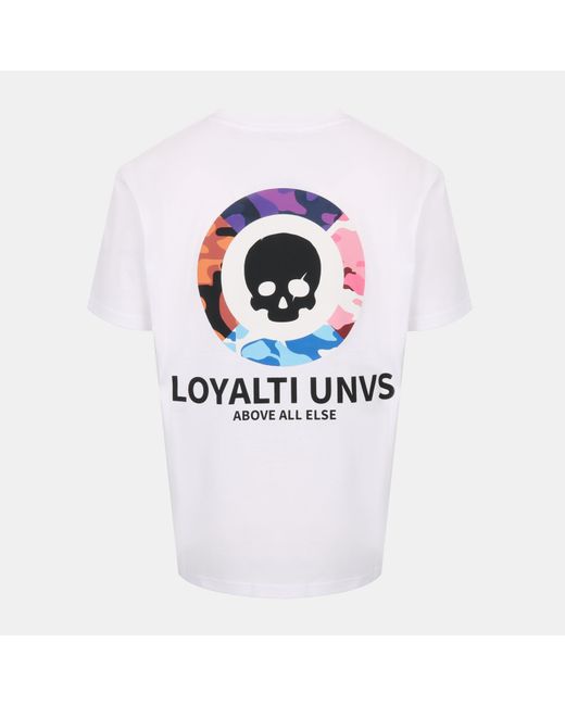 Loyalti White Camo Skull Regular Fit T-Shirt for men