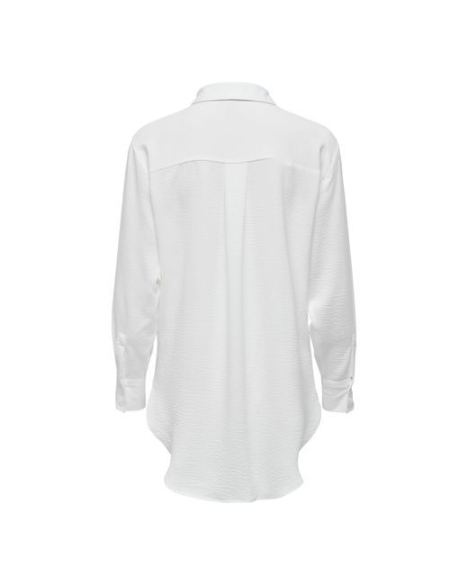 ONLY White Long Sleeve Plain Shirt