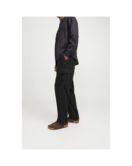 Jack & Jones Black Karl Cargo Trousers for men
