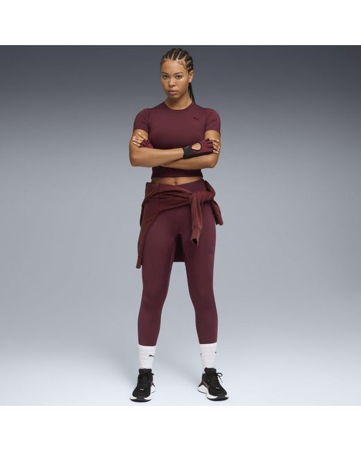 PUMA Purple Shape Baby Tee Short Sleeve Performance Gym Top