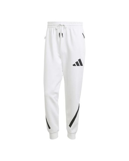 Adidas White Z.N.E. Tapered-Fit Tracksuit Bottoms for men