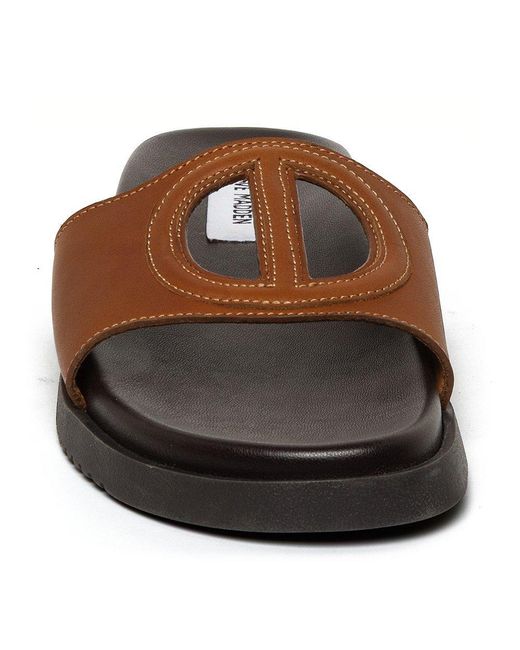 Steve Madden Brown Mayke Solid Flat Sandals