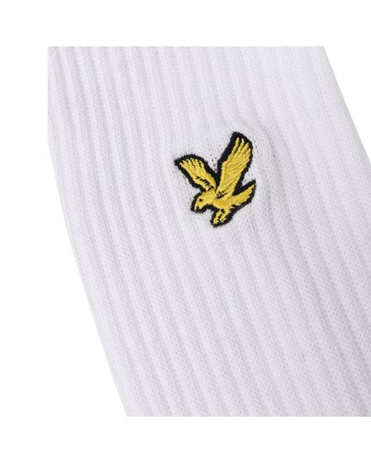 Lyle & Scott White Crew Socks for men