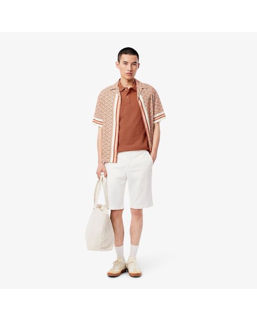 Lacoste Brown Slim-Fit L.12.12 Pique Polo Shirt for men