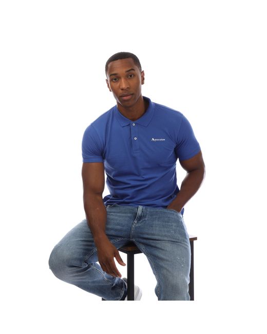 Aquascutum Blue Short-Sleeve Polo for men