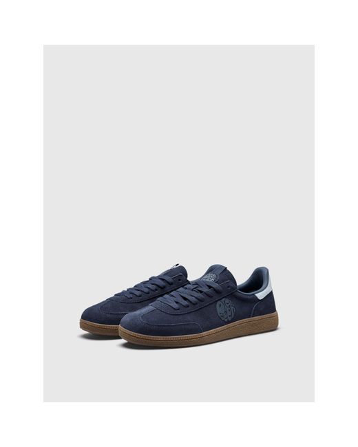 Pretty Green Blue Ramblas Suede Low-Top Trainers for men