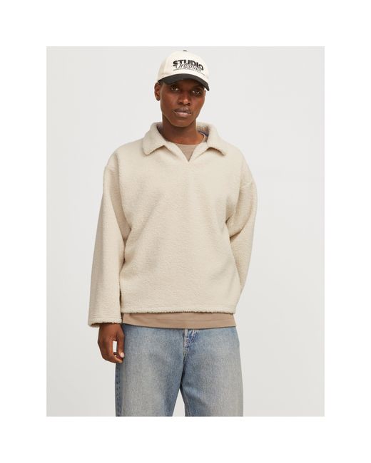 Jack & Jones Natural Teddy Crew Neck Jumper for men
