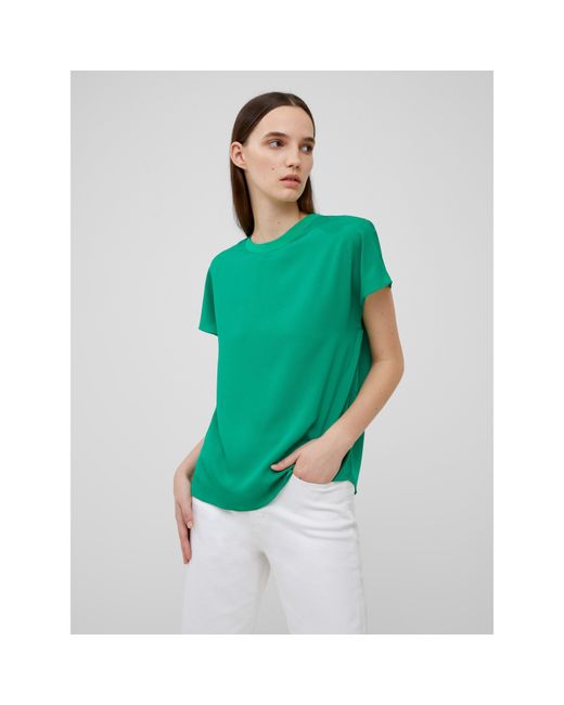French Connection Green Crepe Crew Neck T-Shirt