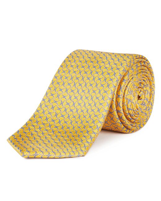 Haines and Bonner Yellow Silk Geo Tie for men