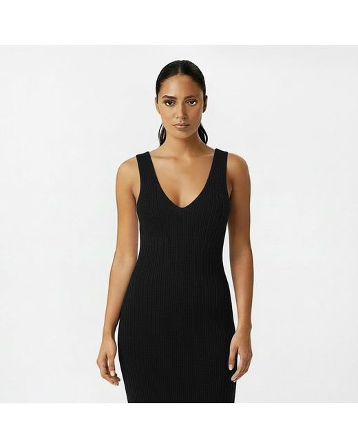 Jack Wills Black Stitchy V-Neck Mini Knitted Jumper Dress