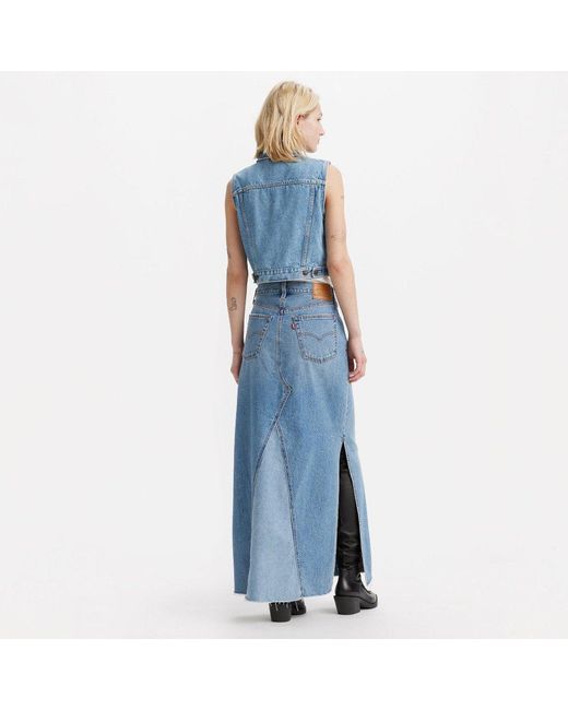 Levi's Blue Iconic Long Denim Skirt