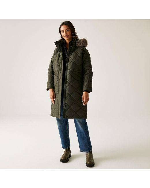 Regatta Green Freyla Water Resistant Insulated Quilted Jacket