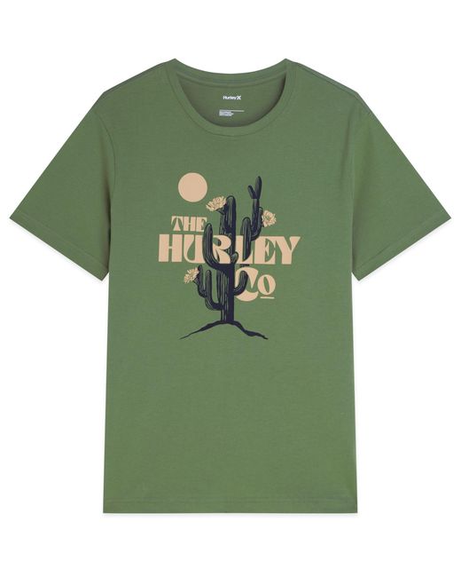 Hurley Green Graphic T-Shirt for men