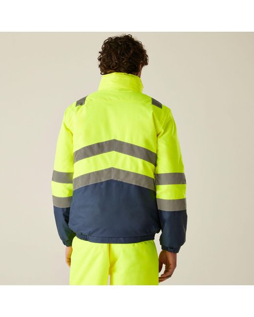 Regatta Green Waterproof Hi-Vis Bomber Jacket for men
