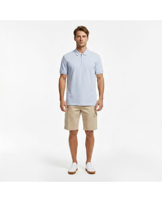 Tommy Hilfiger Blue Dc Zipped Short Sleeve Polo Shirt for men