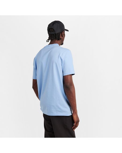 Boss Blue T-Shirt With Logo Design Stretch Cotton for men