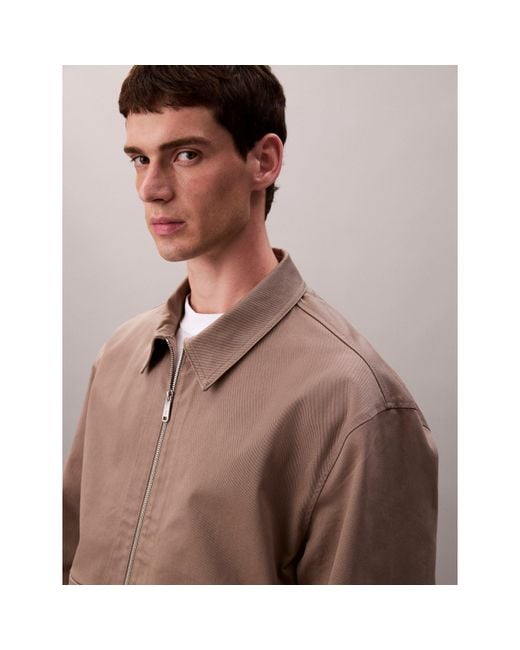 Calvin Klein Natural Ribbed Harrington Jacket for men