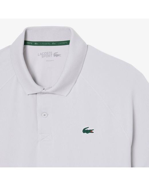 Lacoste White Short Sleeve Performance Polo Shirt for men