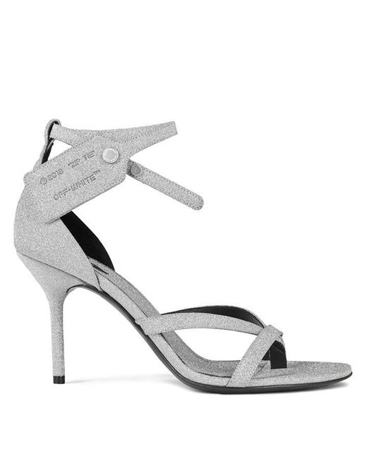 Off-White c/o Virgil Abloh Metallic Glitter Heeled Sandals
