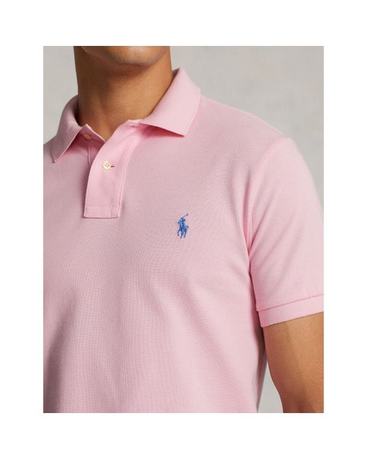 Polo Ralph Lauren Pink Custom Slim Short Sleeve Shirt for men