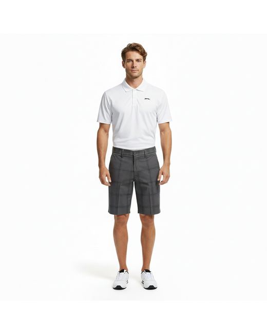 Slazenger 1881 Gray Check Golf Shorts for men
