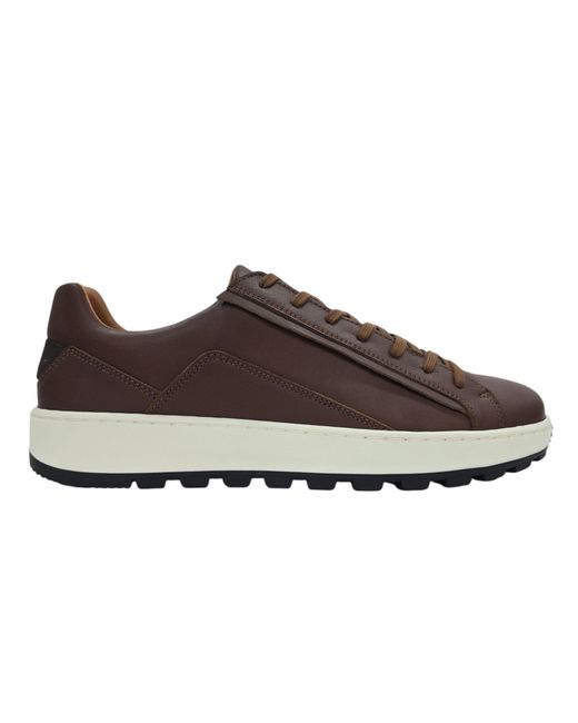 Deakins Brown Gilmore Leather Lace Up Cloudfoam Low-Top Trainers for men