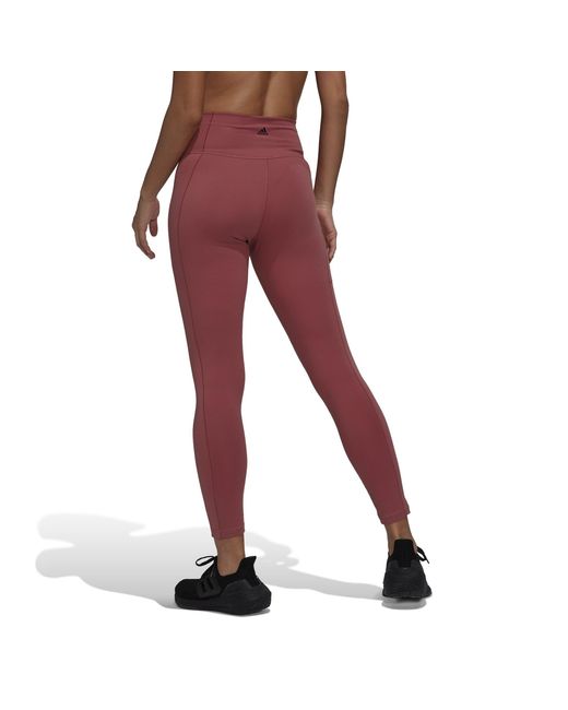 Adidas Red Yoga Studio 7/8 Leggings
