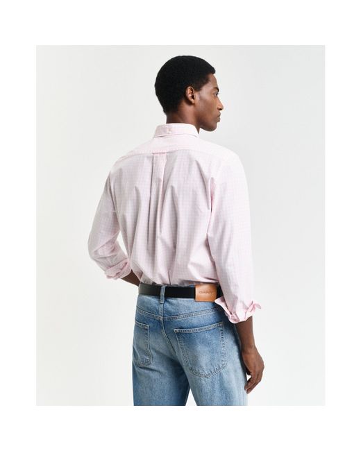 Gant White Regular Fit Gingham Poplin Shirt for men