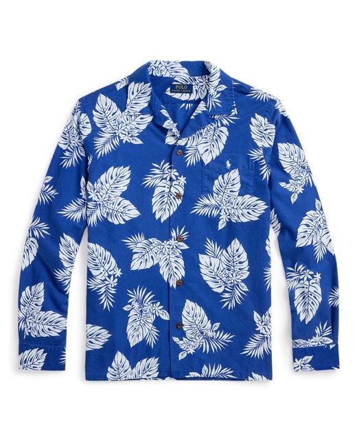 Polo Ralph Lauren Blue Classic Fit Monstera Oxford Shirt for men