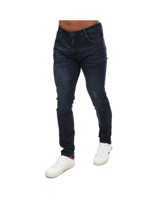 Duck and Cover Blue Tranfold Slim Fit Jeans for men
