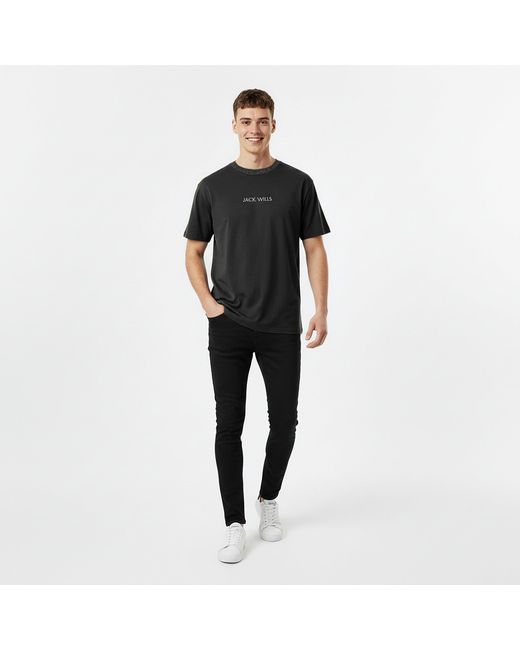 Jack Wills Black Jacquard T-Shirt for men