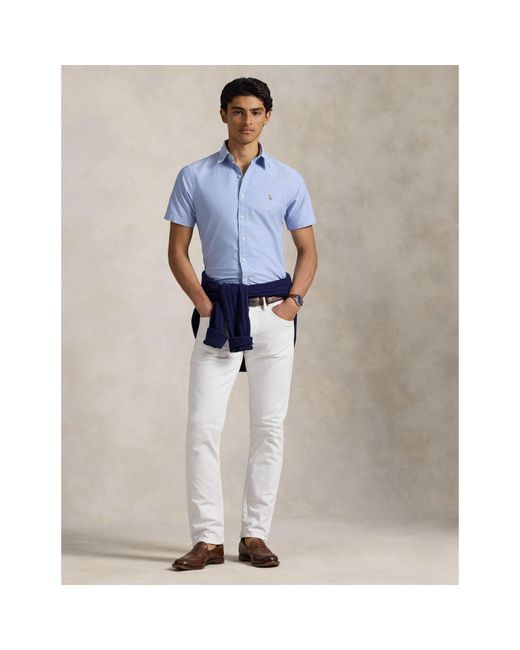 Polo Ralph Lauren Blue Custom Fit Oxford Shirt for men