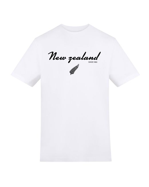 AWD White Adults Printed New Zealand Rugby Fan Tee