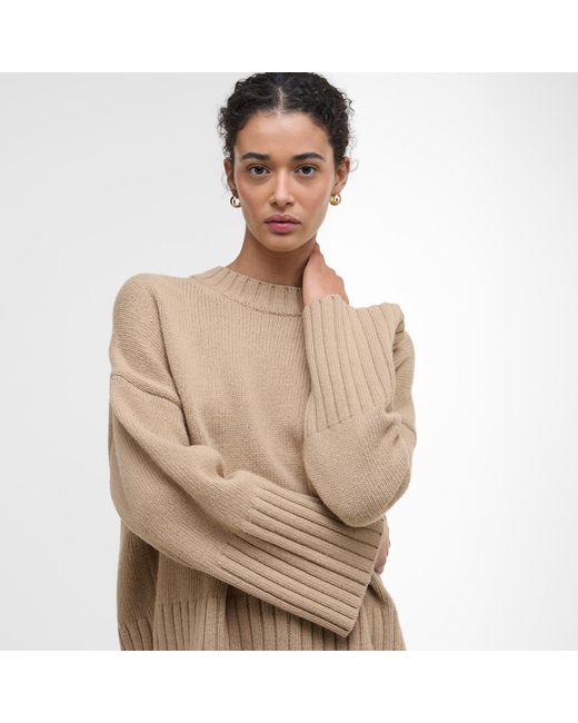 Barbour Brown Sophia Crew Neck Jumper