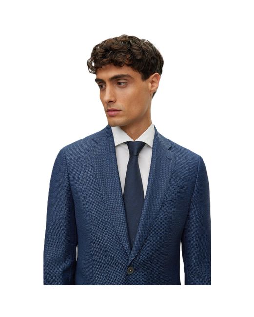 Boss Blue H Hutson Elbow Blazer for men