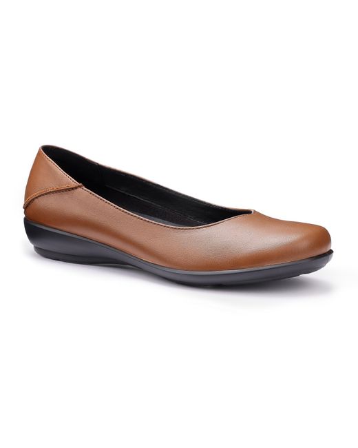Hotter Brown Birdie Wide Fit Ballerina Pumps
