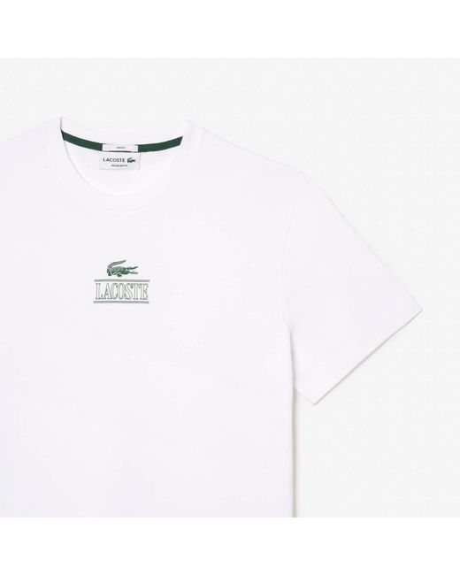 Lacoste White Heavy Cotton T-shirt for men