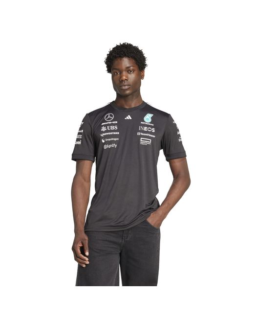 Adidas Black Mercedes Amg Petronas Formula One Team Driver Shirt for men