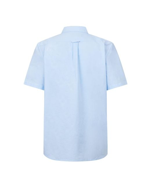Lacoste Blue Short Sleeve Oxford Shirt for men