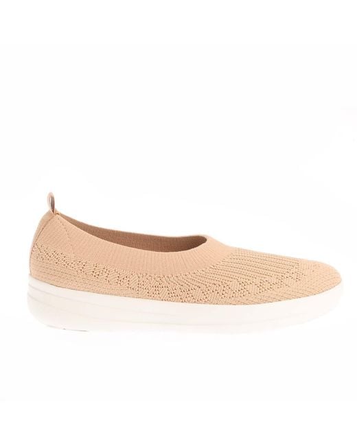 Fitflop Natural Uberknit Slip On Ballet Pumps
