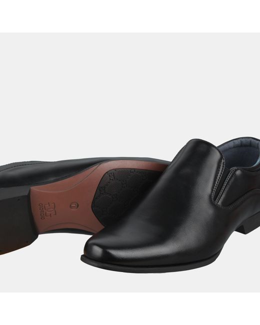 GIORGIO Black Langley Slip On Shoes for men