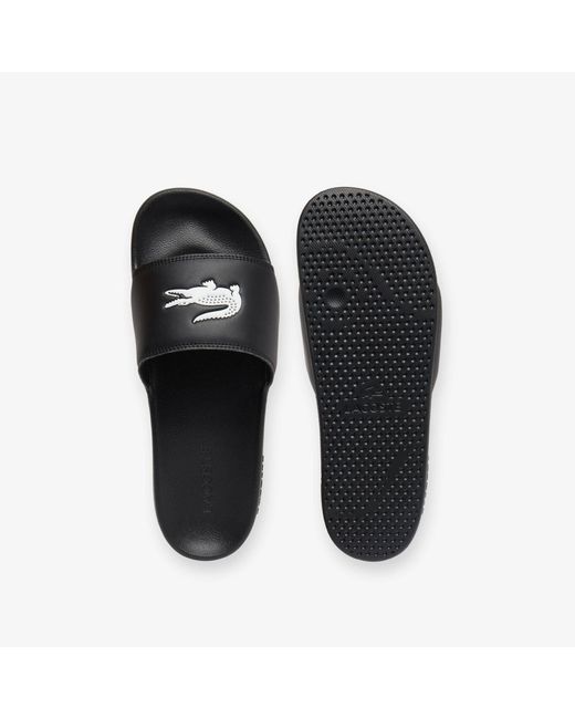 Lacoste Black Serve Pool Slides for men