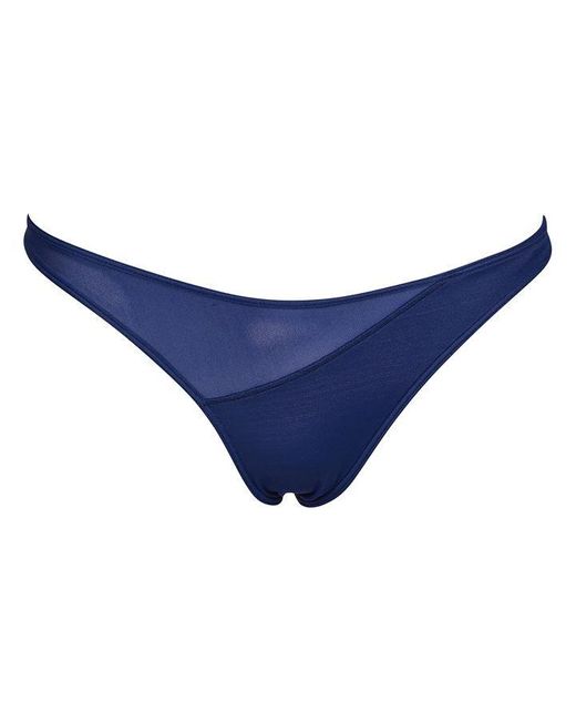 Adam Selman Sport Blue Waves Sheer Thong Bikini